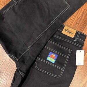 NWT Butter Goods Very Baggy Fit Double Knee Pants Men's 38x30 Black Jeans Skater